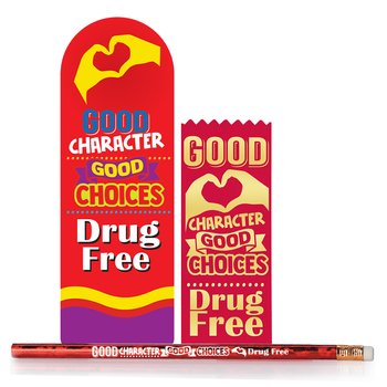 Good Character, Good Choices, Drug Free 3-Piece Kit - Pack of 25 from Positive Promotions