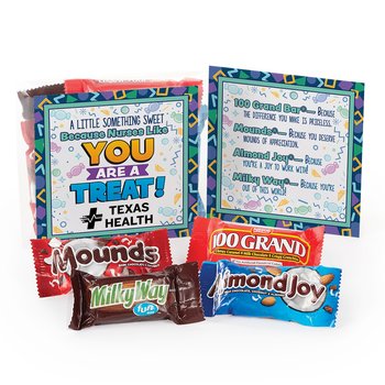 A Little Something Sweet Because Nurses Like You Are a Treat! Treat Pack - One-Color Personalization Available from Positive Promotions