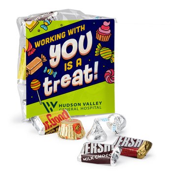 Working With You Is a Treat! Bilingual Treat Pack - One-Color Personalization Available from Positive Promotions