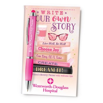 2027 Women's Monthly Planner & Stylus Pen Value Gift Set- Personalized from Positive Promotions