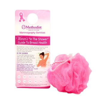 Shower Card (English) & Loofah Sponge 2-Piece Gift Set - One-Color Personalization Available from Positive Promotions