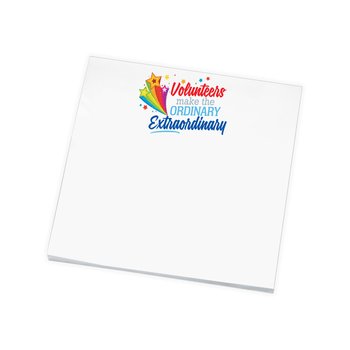 Volunteers Make The Ordinary Extraordinary Sticky Pad - Pack of 25 from Positive Promotions