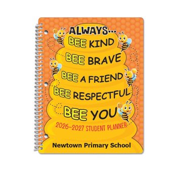 Always Bee Kind Primary School 2026-2027 Student Planner - One-Color Personalization Available from Positive Promotions