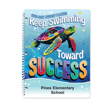 Keep Swimming Toward Success Elementary School 2026-2027 Student Planner - One-Color Personalization Available from Positive Promotions