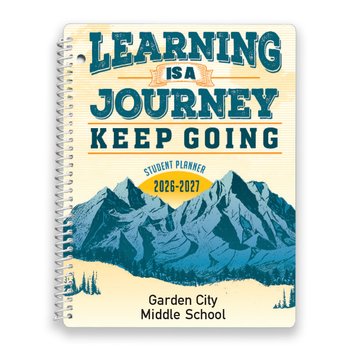 Learning Is a Journey. Keep Going. Middle School 2026-2027 Student Planner - One-Color Personalization Available from Positive Promotions