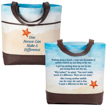 One Person Can Make a Difference Malibu Non-Woven Tote Bag from Positive Promotions