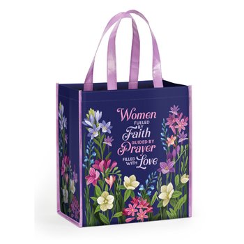 Women: Fueled by Faith. Guided by Prayer. Filled With Love. Non-Woven Laminated Tote from Positive Promotions