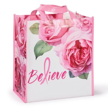 Believe (Roses) Laminated Eco-Shopper Totes from Positive Promotions