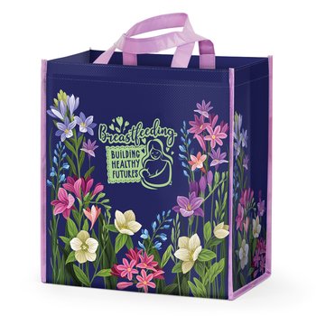 Breastfeeding: Building Healthy Futures Floral Non-Woven Laminated Tote Bag from Positive Promotions