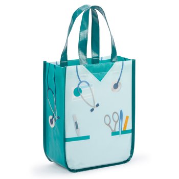 Scrubs Mini Laminated Non-Woven Tote Bag from Positive Promotions