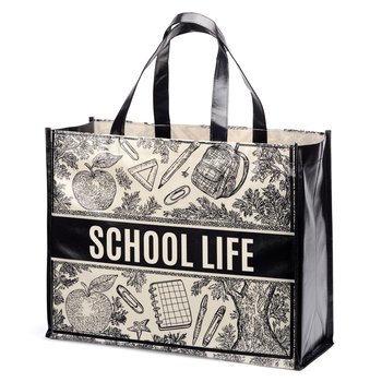 School Life Laminated Tote Bag from Positive Promotions