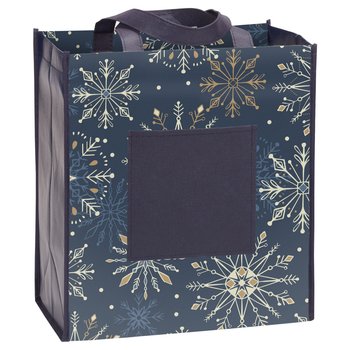 Snowflake Laminated Eco-Shopper Tote Bag from Positive Promotions