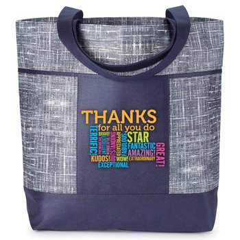 Thanks for All You Do Malibu Non-Woven Zippered Tote Bag from Positive Promotions