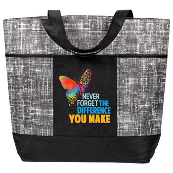 Never Forget the Difference You Make Malibu Non-Woven Tote Bag from Positive Promotions