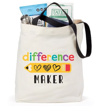 Difference Maker Venice Dual Carry Handle Reusable Cotton Tote Bag from Positive Promotions