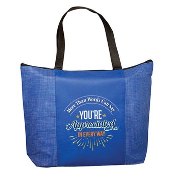 You're Appreciated in Every Way Tonal Non-Woven Zippered Tote Bag from Positive Promotions