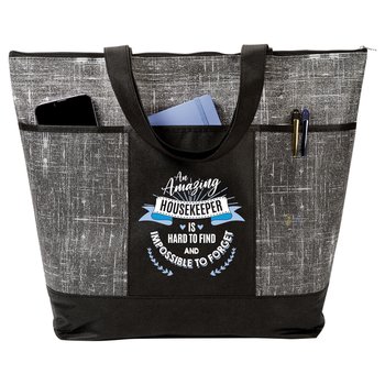 An Amazing Housekeeper Is Hard to Find Malibu Non-Woven Zippered Tote Bag from Positive Promotions