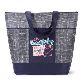 Breastfeeding: Building Healthy Futures Malibu Non-Woven Zippered Tote Bag from Positive Promotions
