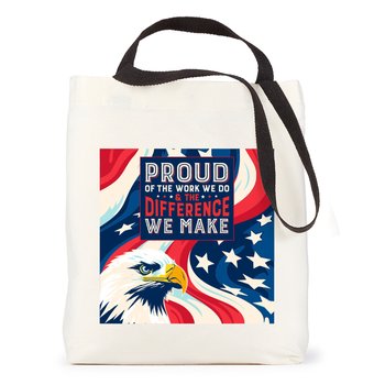 Proud of the Work We Do & the Difference We Make Venice Dual Carry Handle Reusable Cotton Tote Bag from Positive Promotions