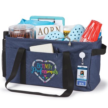 Activity Professionals Word Heart 2-in-1 Bring-It-All Jumbo Utility Tote & Organizer from Positive Promotions
