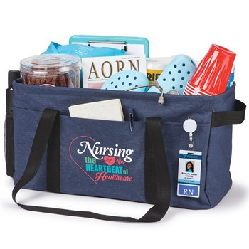 Nursing: The Heartbeat of Healthcare 2-in-1 Bring-It-All Jumbo Utility Tote & Organizer from Positive Promotions