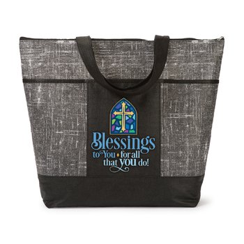Blessings to You for All That You Do! Malibu Non-Woven Zippered Tote Bag from Positive Promotions
