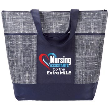 Nursing Assistants Go the Extra Mile Malibu Non-Woven Zippered Tote Bag from Positive Promotions