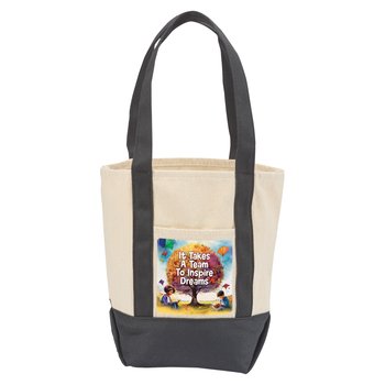 It Takes a Team to Inspire Dreams Cotton Canvas Market Tote Bag from Positive Promotions