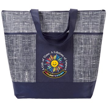 Volunteering: A Gift of Time, A Lifetime of Impact Malibu Non-Woven Zippered Tote Bag from Positive Promotions