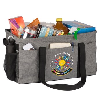 Volunteering: A Gift of Time, A Lifetime of Impact 2-in-1 Bring-It-All Jumbo Utility Tote & Organizer from Positive Promotions