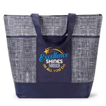 Excellence Shines Through in All You Do Malibu Non-Woven Zippered Tote Bag from Positive Promotions