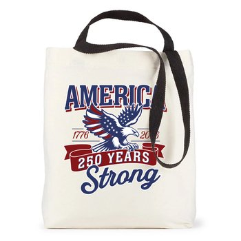 USA 250th Anniversary Eagle Venice Dual Carry Handle Reusable Cotton Tote Bag from Positive Promotions