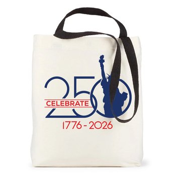 USA 250th Anniversary Statue of Liberty Venice Dual Carry Handle Reusable Cotton Tote Bag from Positive Promotions