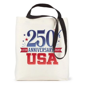 USA 250th Anniversary USA Venice Dual Carry Handle Reusable Cotton Tote Bag from Positive Promotions
