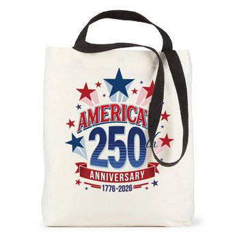 USA 250th Anniversary Stars Venice Dual Carry Handle Reusable Cotton Tote Bag from Positive Promotions