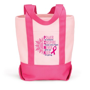 PINK Sunflower Cotton Canvas Market Tote Bag from Positive Promotions