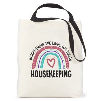 Housekeeping: Brightening The Lives We Touch Venice Dual Carry Handle Reusable Cotton Tote Bag from Positive Promotions