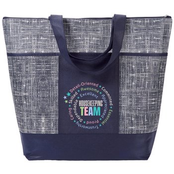 Housekeeping Team Malibu Non-Woven Zippered Tote Bag from Positive Promotions