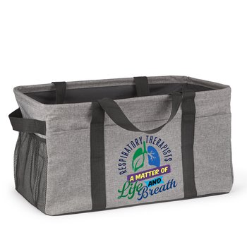 Respiratory Therapists: A Matter Of Life And Breath 2-in-1 Bring-It-All Jumbo Utility Tote & Organizer from Positive Promotions
