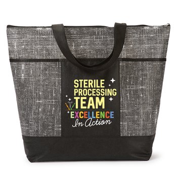 Sterile Processing Team: Excellence In Action Malibu Non-Woven Zippered Tote Bag from Positive Promotions