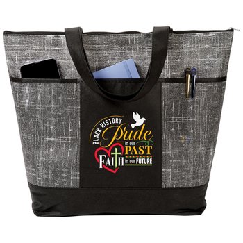 Black History Pride In Our Past Faith In Our Future Malibu Non-Woven Tote bag from Positive Promotions