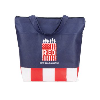 Remember Everyone Deployed (Design A) Malibu Non-Woven Zippered Tote Bag - Personalization Available from Positive Promotions