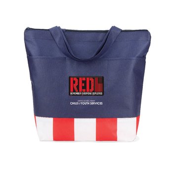 Remember Everyone Deployed (Design B) Malibu Non-Woven Zippered Tote Bag - Personalization Available from Positive Promotions