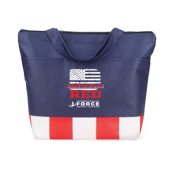 Remember Everyone Deployed (Design C) Malibu Non-Woven Zippered Tote Bag - Personalization Available from Positive Promotions