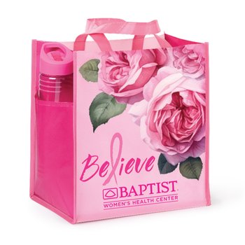 Believe Laminated Shopper Tote - Personalized from Positive Promotions