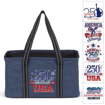 USA 250th Anniversary Utility Tote - Personalization Available from Positive Promotions