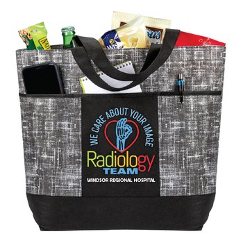Healthcare Team Pride Black Malibu Non-Woven Tote Bag - Full-Color Personalization Available from Positive Promotions