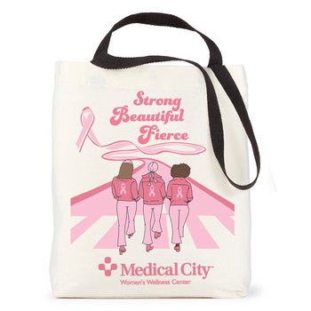 Strong, Beautiful, Fierce Venice Dual Carry Handle Reusable Cotton Tote Bag - Personalization Available from Positive Promotions