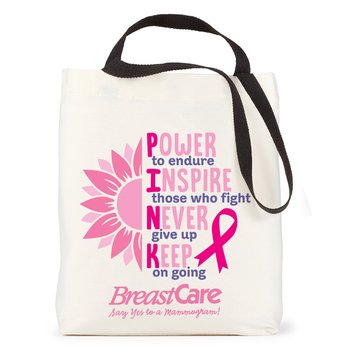 PINK Sunflower Venice Dual Carry Handle Reusable Cotton Tote Bag - Personalization Available from Positive Promotions