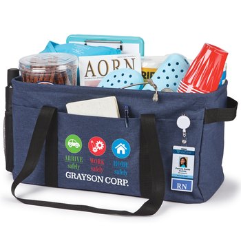 Workplace Safety 2-in-1 Bring-It-All Jumbo Utility Tote & Organizer - Personalization Available from Positive Promotions